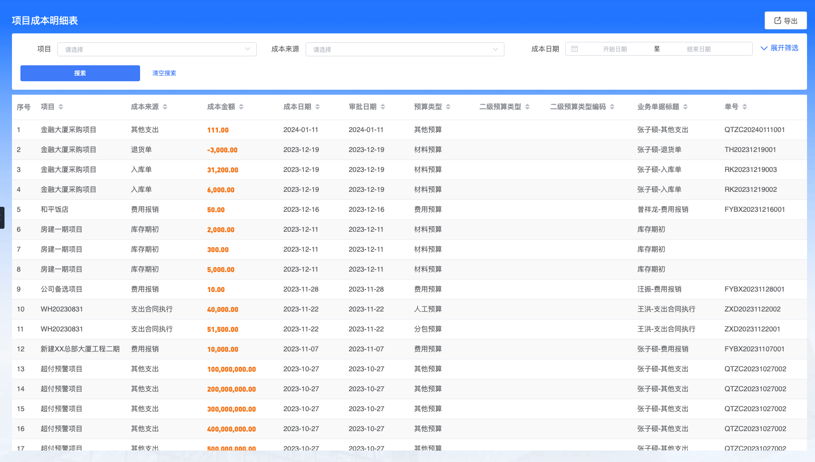 建筑工程預(yù)算管理平臺
